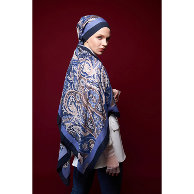 Valentino Orlandi Laura Deseli Şal - Lacivert - Resim 1