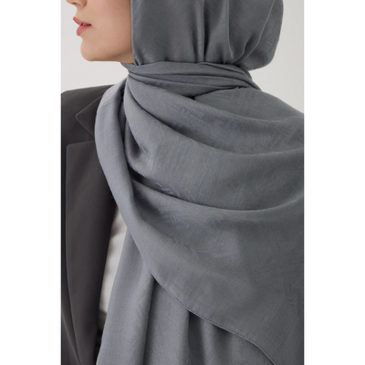 Valentino Orlandi Velora Örgü Desen Şal - Koyu Gri - Resim 3