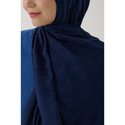 Valentino Orlandi Velora Örgü Desen Şal - Koyu Lacivert - Resim 2