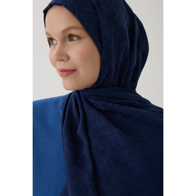 Valentino Orlandi Velora Örgü Desen Şal - Koyu Lacivert - Resim 3