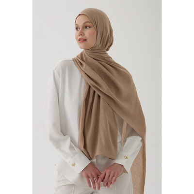 Valentino Orlandi Velora Örgü Desen Şal - Koyu Bej - Resim 1