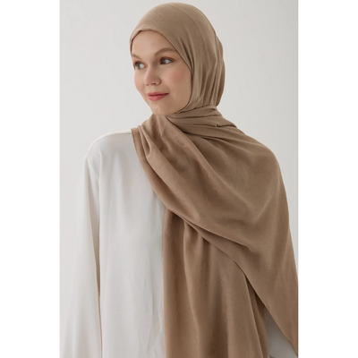 Valentino Orlandi Velora Örgü Desen Şal - Koyu Bej - Resim 2