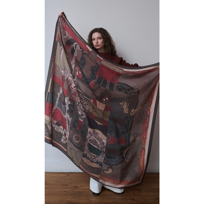 Mabeyn Omuz Şal - Kırmızı - Resim 1