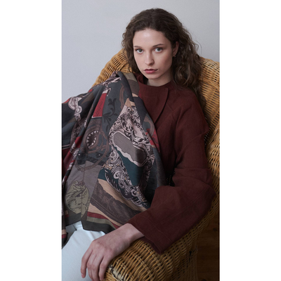 Mabeyn Omuz Şal - Kırmızı - Resim 3