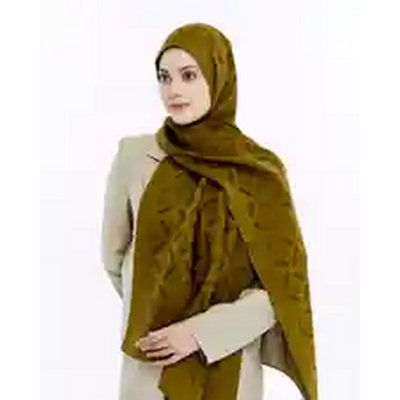 Valentino Orlandi Logo Serisi Vektör Desen Şal - Haki Yeşili - Resim 2