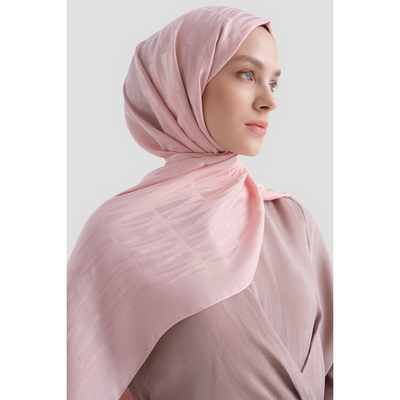 Armine Lyocell Naia Çubuk Desen Şal - Pembe - Resim 3