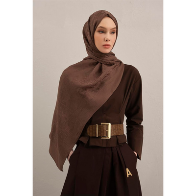 Armine Lyocell Naia Kare Monogram Şal - Resim 3