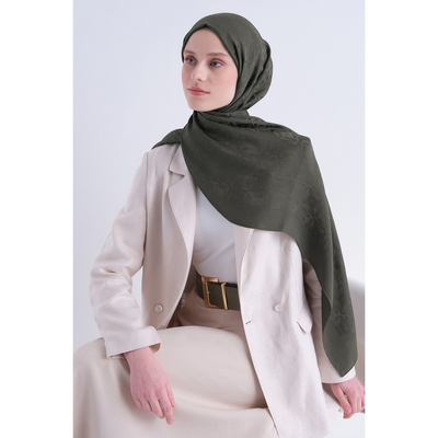 Armine Lyocell Naia Kare Monogram Şal - Resim 2