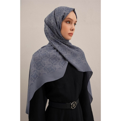 Armine Lyocell Naia Kare Monogram Şal - Resim 3
