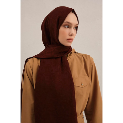 Armine Lyocell Naia Kare Monogram Şal - Resim 1