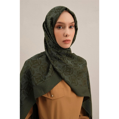 Armine Lyocell Naia Kare Monogram Şal - Resim 1