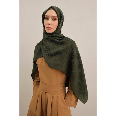 Armine Lyocell Naia Kare Monogram Şal - Resim 3