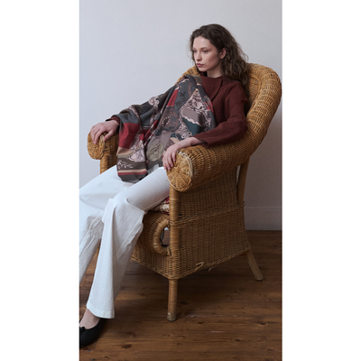 Mabeyn Omuz Şal - Kırmızı - Resim 4