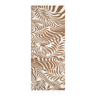 İpekevi Vizon Palmiye Desenli İpek Şal - Resim 3