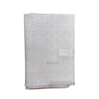 Vakko Pamuk İpek Şal - Helezon Monogram - Gri - Resim 1