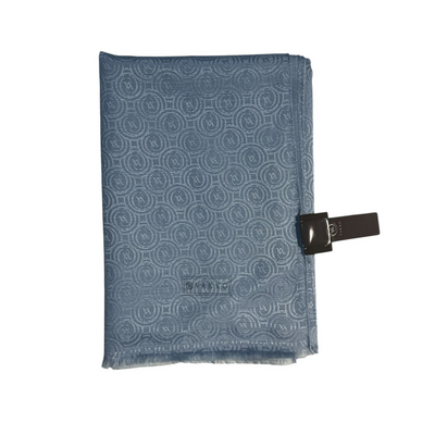 Vakko Pamuk İpek Şal - Helezon Monogram - Bebe Mavi - Resim 1